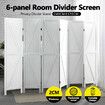 6 Panel Room Divider Screen Privacy Separator Partition Stand Timber Folding Portable White