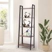 Levede 5 Tier Bookshelf Industrial Ladder Shelf Wooden Storage Display Rack