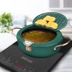 Japanese Deep Frying Pot with Thermometer Non-stick Tempura Fryer Pan 20cm Green