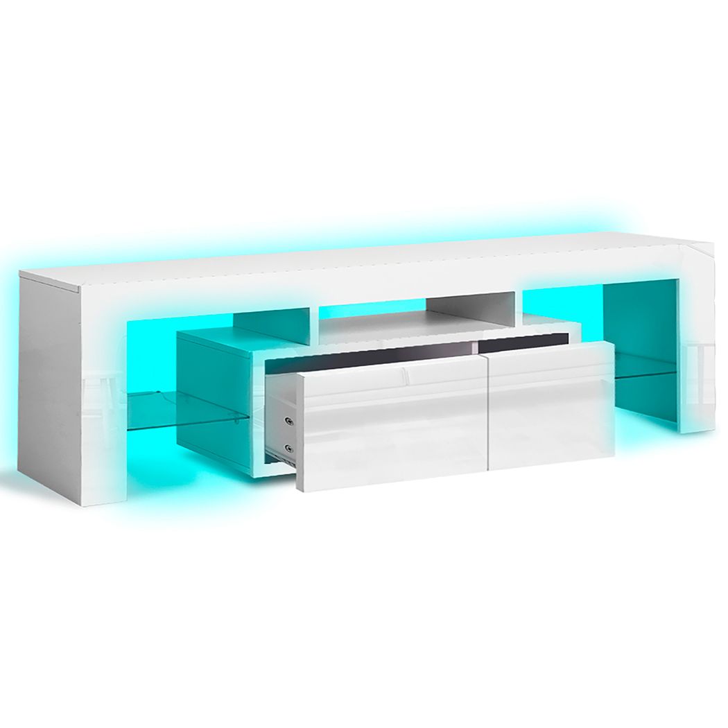 Levede TV Cabinet Entertainment Unit Stand RGB LED Furniture Wooden Shelf 190cm