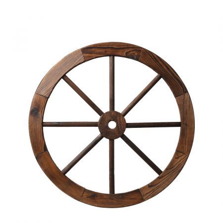Levede Outdoor Ornaments Large Wooden Wagon Wheel Rustic Garden Decor Indoor Levede Outdoor Ornaments Large Wooden Wagon Wheel Rustic Garden Decor Indoor