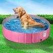 Portable Pet Swimming Pool Kids Dog Cat Washing Bathtub Outdoor Bathing Pink L