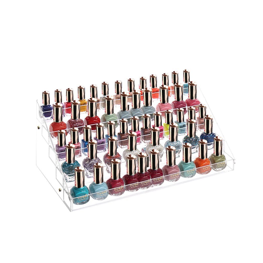 5 Tier Clear Acrylic Nail Polish Varnish Cosmetics Display Stand Rack Organiser