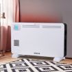 Spector 2200W Metal Portable Electric Panel Heater Convection Panel Timer White