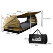 Mountview King Single Swag Camping Swags Canvas Dome Tent Free Standing Khaki