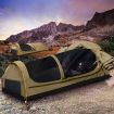 Mountview King Single Swag Camping Swags Canvas Dome Tent Hiking Mattress Khaki