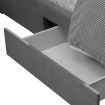 Levede Bed Frame Queen Fabric With Drawers Storage Wooden Mattress Grey