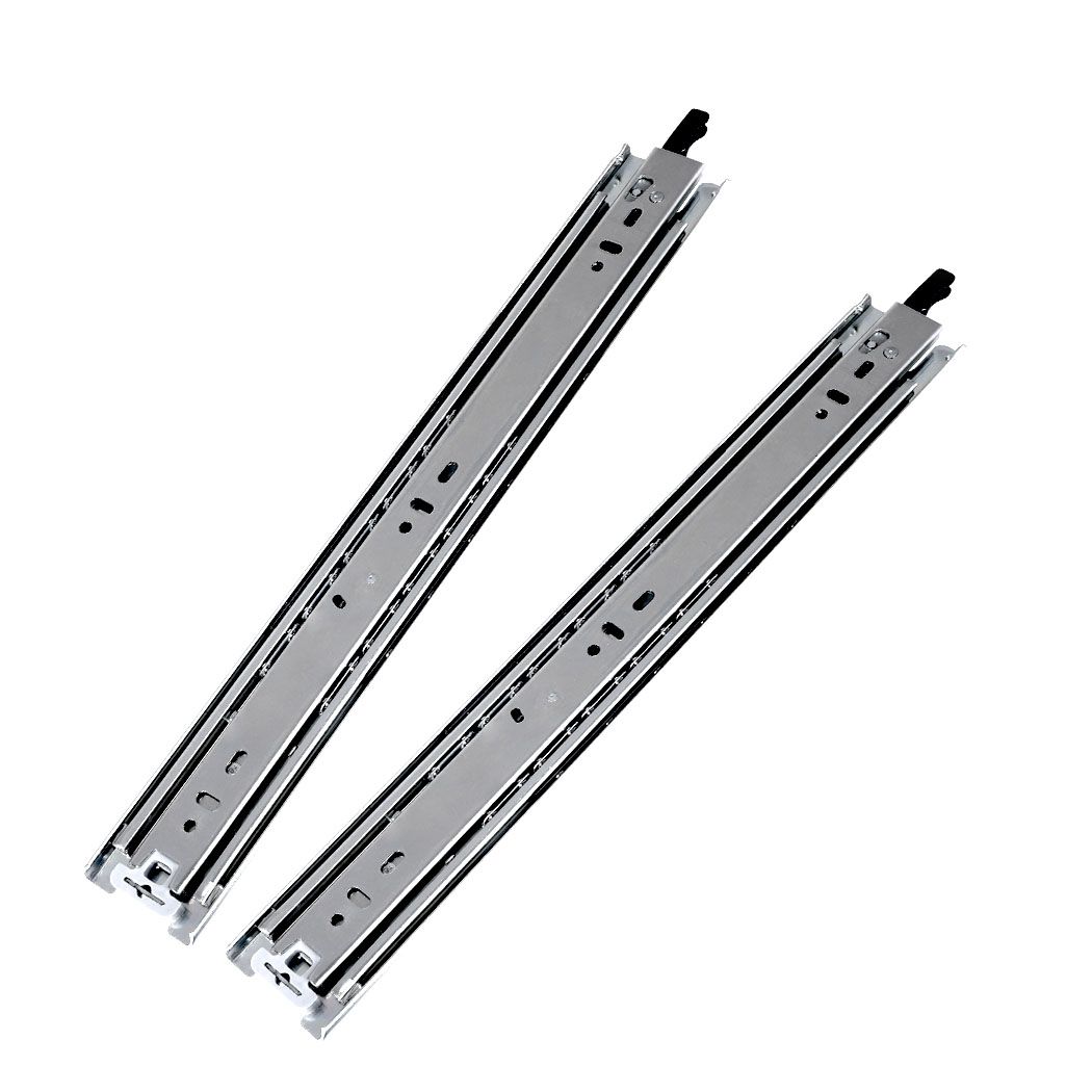 Drawer Slides Runners Locking Full Extension Ball Bearing Pair 75KG 16"