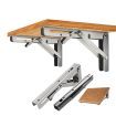 2Pcs 10" Folding Table Bracket Stainless Steel Triangle 150KG Wall Shelf Bench