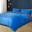 Luxury Bedding Two-Sided Quilt Cover with Pillowcase Super King Size Navy Blue