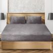 Ultra Soft Fitted Bedsheet with Pillowcase Double Size Silver Grey