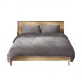 Luxury Flannel Quilt Cover with Pillowcase Silver Grey King