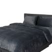 Luxury Flannel Quilt Cover with Pillowcase Dark Grey Queen