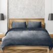 Luxury Flannel Quilt Cover with Pillowcase Dark Grey Super King