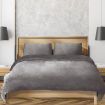 Luxury Flannel Quilt Cover with Pillowcase Silver Grey Super King