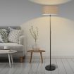 Modern LED Floor Lamp Stand Reading Light Decoration Indoor Classic Linen Fabric