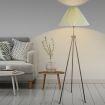 Modern LED Floor Lamp Stand Reading Light Decoration Indoor Classic Linen Fabric