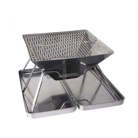 Charcoal BBQ Grill Foldable Barbecue Portable Outdoor Steel Roast Camping Picnic
