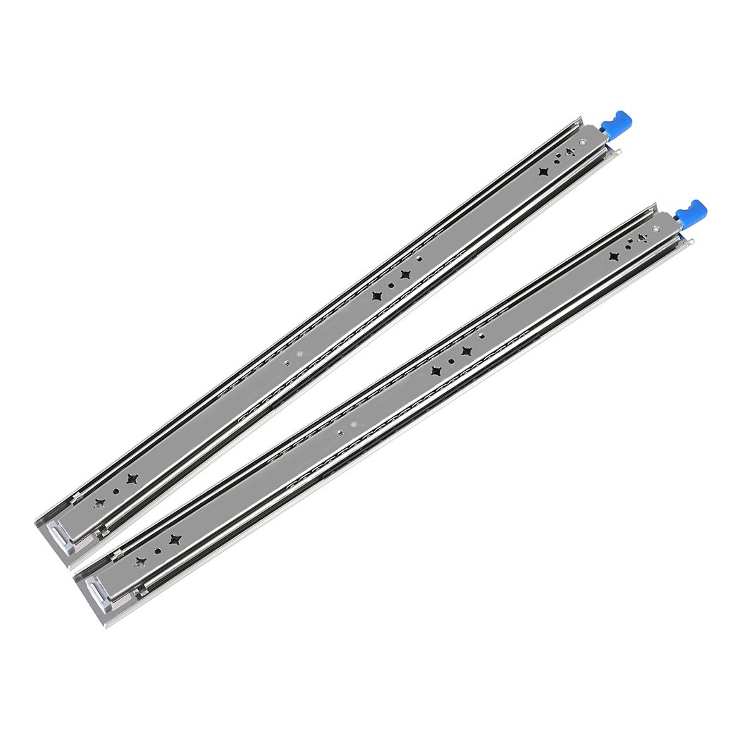 150KG Drawer Slides 350MM Full Extension Soft Close Locking Ball Bearing Pair