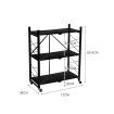 Levede Foldable Storage Shelf Display Rack Bookshelf Bookcase Wheel Collapsible