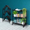 Levede Foldable Storage Shelf Display Rack Bookshelf Bookcase Wheel Collapsible