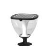 EMITTO LED Solar Powered Pillar Night Light Patio Garden Yard Fence Outdoor Lamp