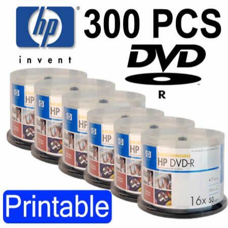 Hewlett-Packard HP 300Personal computers DVD-R 16X Blank Inkjet Printable Media Discs image relating to Hewlett Packard Printable Cards called Hewlett-Packard HP 300Computers DVD-R 16X Blank Inkjet Printable Media Discs