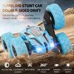 2021 New RC Car Double Side RC Stunt Cars 360 Reversal Dual Batteries Col.Dk.Blue