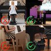 Piano Pedal Extender Bench Footstool Platform for Kids with 3 Pedals Height Adjustable Black