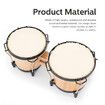 Bongo Kids Adults Hand Drum Set Leather Drumhead Tuneable Percussion Instruments