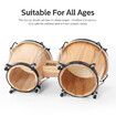 Bongo Kids Adults Hand Drum Set Leather Drumhead Tuneable Percussion Instruments