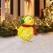 3pcs Light-up Acrylic Chicken with Scarf Holiday Christmas Decoration Colorful light Batteries Power