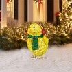 3pcs Light-up Acrylic Chicken with Scarf Holiday Christmas Decoration Colorful light Batteries Power