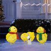 3pcs Light-up Acrylic Chicken with Scarf Holiday Christmas Decoration Colorful light Batteries Power