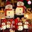 Snowman Solar Powered Garden EVA Light Christmas Decoration Lights Waterproof in Red hat