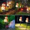 Snowman Solar Powered Garden EVA Light Christmas Decoration Lights Waterproof in Red hat