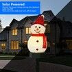 Snowman Solar Powered Garden EVA Light Christmas Decoration Lights Waterproof in Red hat