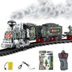 Electric Smoke remote control rail train simulation model rechargeable steam train children's toy set(Random Style)