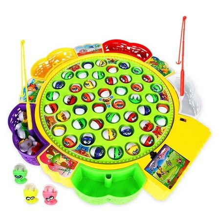 Electric Musical Rotating Fishing Toy Children Fishing Toy Rotary Fishing Set Interactive toys