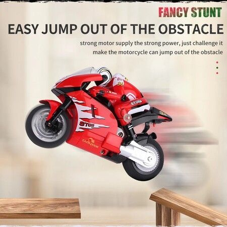 2.4G Jump Remote Control Rechargeable Motorcycle RC Full scale Floaty Toy Racing Mini High Speed
