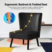 Velvet Accent Chair Armless Dining Chair Lounge Chair Upholstered Leisure Chair Black