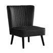 Velvet Accent Chair Armless Dining Chair Lounge Chair Upholstered Leisure Chair Black