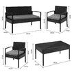 Garden Sofa Wicker Outdoor Lounge Furniture Patio Set Rattan Chairs 4 Pcs