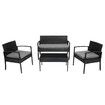 Garden Sofa Wicker Outdoor Lounge Furniture Patio Set Rattan Chairs 4 Pcs