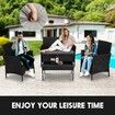 Garden Wicker Sofa Outdoor Lounge Rattan Chairs Furniture Patio Set 4 Pcs