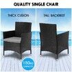 Garden Wicker Sofa Outdoor Lounge Rattan Chairs Furniture Patio Set 4 Pcs