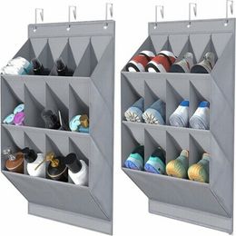 Fish hunter Shoe Organizer Closet Storage Solution With Clear Cover &  Adjustable Dividers For Shoes, Handbags, Blankets, Linen, Clothing (Grey,  Large - 24 Pairs)