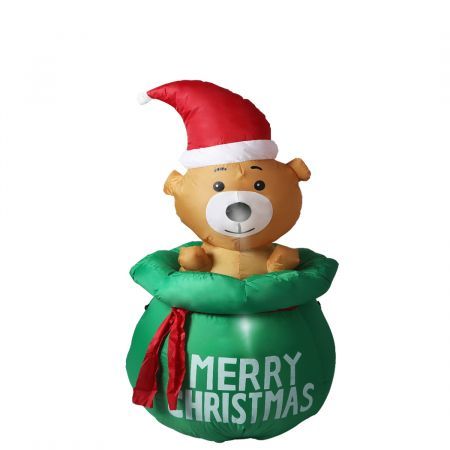 Santaco Inflatable Christmas Decorations Bubbly Bear 1.5M LED Lights Xmas Party
