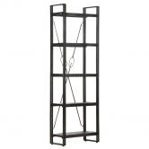 5-Tier Bookcase Black 60x30x180 cm Solid Mango Wood