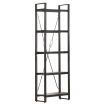 5-Tier Bookcase Black 60x30x180 cm Solid Mango Wood